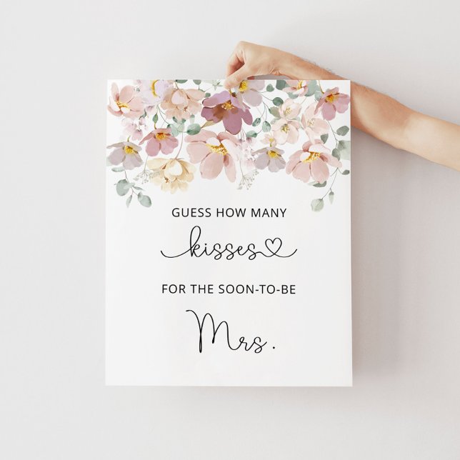  Wildflowers how many kisses bridal shower game Poster (Creator Uploaded)