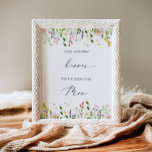 Wildflowers How Many Kisses Bridal Shower Game Poster at Zazzle