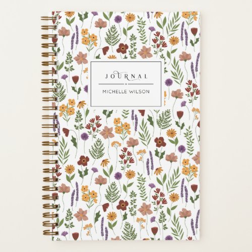 Wildflowers Illustrated Personalized Journal