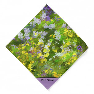 Wildflowers Impasto Painting Original Flower Art Bandana