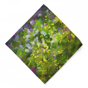 Wildflowers Impasto Painting Original Flower Art Bandana