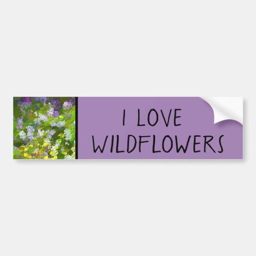 Wildflowers Impasto Painting _ Original Flower Art Bumper Sticker