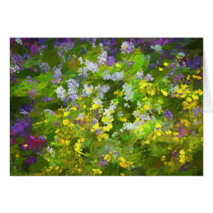 Wildflowers Impasto Painting - Original Flower Art Cards