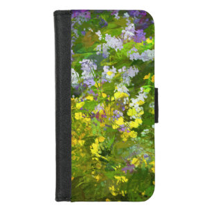 Wildflowers Impasto Painting - Original Flower Art iPhone 8/7 Wallet Case
