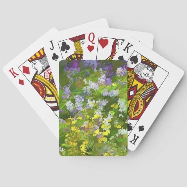 Wildflowers Impasto Painting - Original Flower Art Poker Cards (Back)