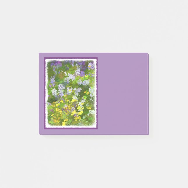 Wildflowers Impasto Painting - Original Flower Art Post-it Notes (Front)