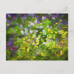 Wildflowers Impasto Painting - Original Flower Art Postcard