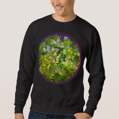 Wildflowers Impasto Painting _ Original Flower Art Sweatshirt