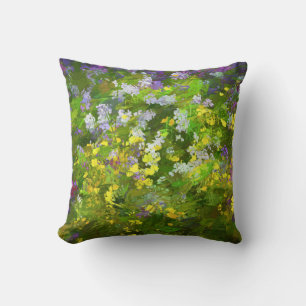 Wildflowers Impasto Painting - Original Flower Art Throw Pillow