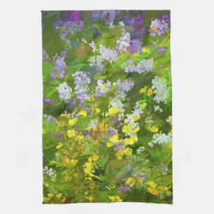 Wildflowers Impasto Painting - Original Flower Art Towel
