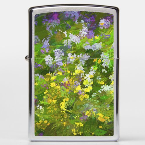 Wildflowers Impasto Painting _ Original Flower Art Zippo Lighter
