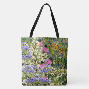 Wildflowers in a Meadow at Arles - Monogrammed Tote Bag