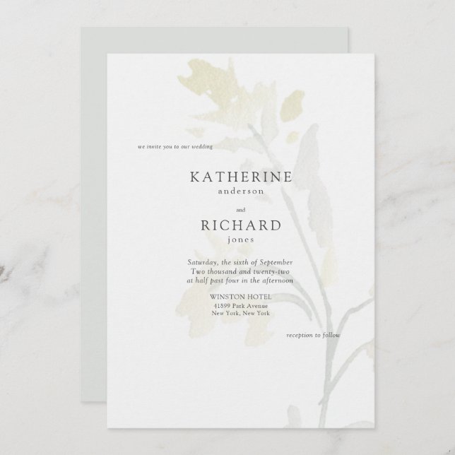 Wildflowers in Bloom II Simple Wedding Invitation (Front/Back)