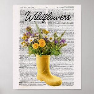 Wildflowers in boot art print