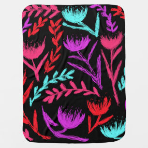 Wildflowers in Colors that POP! Baby Blanket