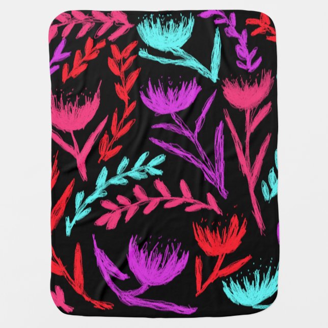 Wildflowers in Colors that POP!  Baby Blanket (Front)