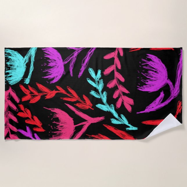 Wildflowers in Colors that POP!   Beach Towel (Front)
