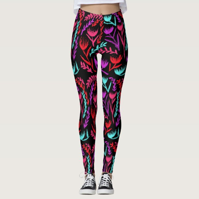 Wildflowers in Colors that POP! Leggings (Front)
