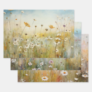 WILDFLOWERS IN FIELD DECOUPAGE DECORATIVE PAPER