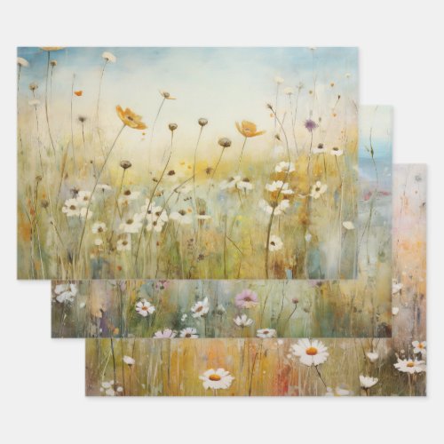 WILDFLOWERS IN FIELD DECOUPAGE DECORATIVE PAPER
