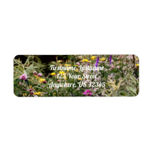 Wildflowers In Field Photo Oil Painting Address Label