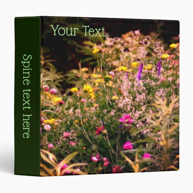 Wildflowers In Field Photo Painting Personalized 3 Ring Binder (Front/Spine)