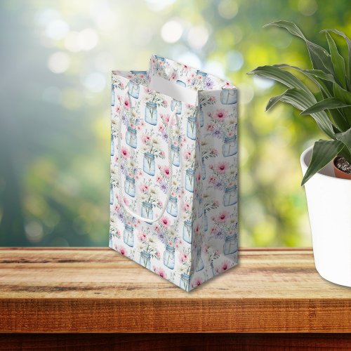 Wildflowers in Mason Jars  Small Gift Bag