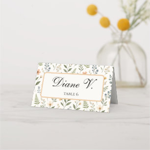 Wildflowers in Neutral Colors Place Card