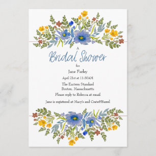 Wildflowers in Primary Colors Bridal Shower Invite