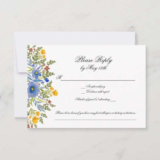 Wildflowers in Primary Colors Reply card (Front)