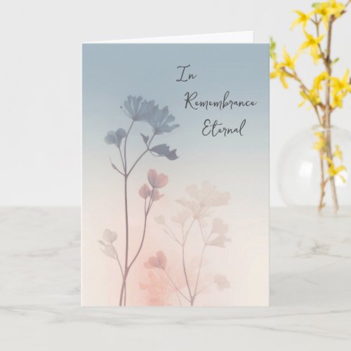 Wildflowers in Soft Hues of Pink and Blue Sympathy Card
