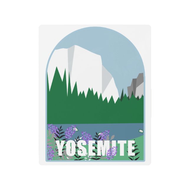 Wildflowers In Yosemite National Park Illustration Metal Print (Front)