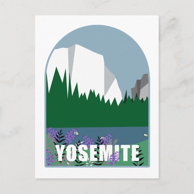 Wildflowers In Yosemite National Park Illustration Postcard (Front)