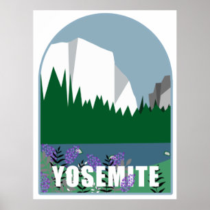 Wildflowers In Yosemite National Park Illustration Poster