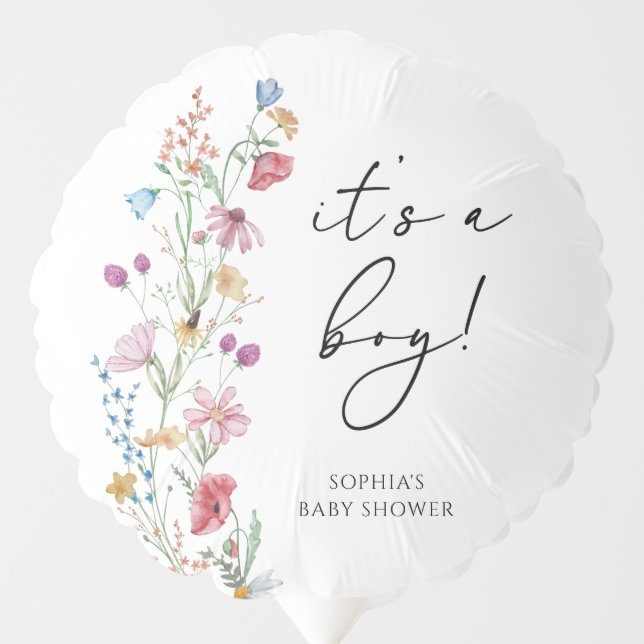 Wildflowers It's a boy Balloon (Front)