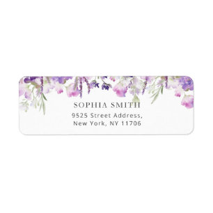 Wildflowers lavender return Address Label
