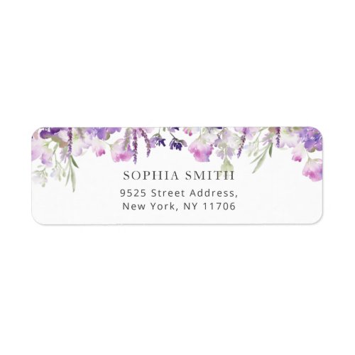 Wildflowers lavender return Address Label