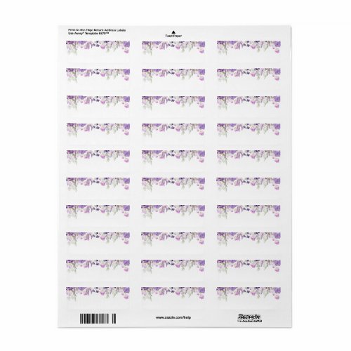 Wildflowers lavender return Address Label