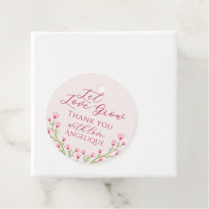 Wildflowers Let Love Grow Bridal Shower Thank You Favor Tags