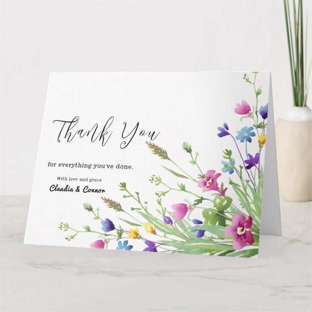 wildflowers lilies of the valley Thank you Card (Front)