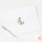 Wildflowers Love in Bloom Boho Bridal Shower  Classic Round Sticker (Envelope)
