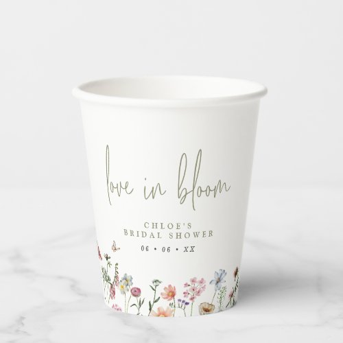 Wildflowers Love In Bloom Bridal Shower Paper Cups