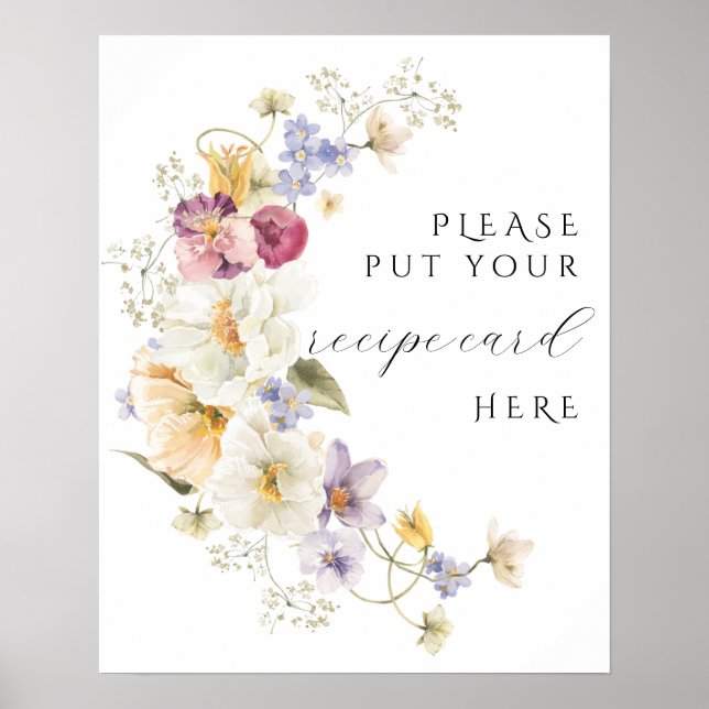 Wildflowers Love in Bloom Bridal Shower  recipe  Poster (Front)