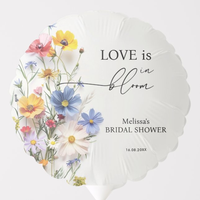 Wildflowers Love is in Bloom Bridal Shower Balloon (Front)