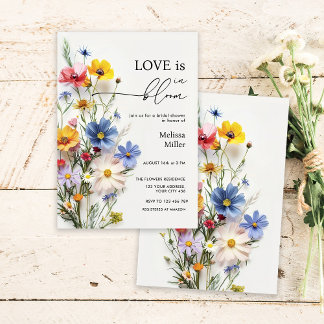 Wildflowers Love is in Bloom Bridal Shower Invitation