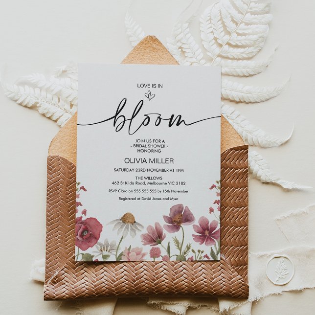 Wildflowers Love is in Bloom Bridal Shower Invitation (Creator Uploaded)