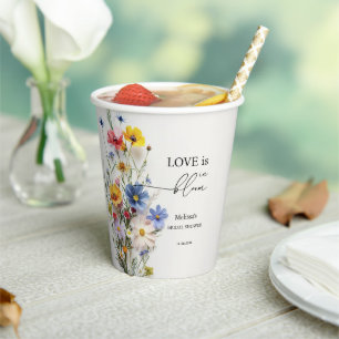 Wildflowers Love is in Bloom Bridal Shower Paper Cups