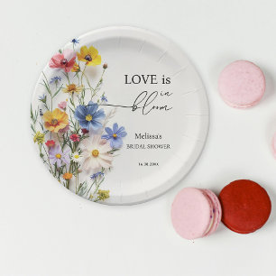 Wildflowers Love is in Bloom Bridal Shower Paper Plates