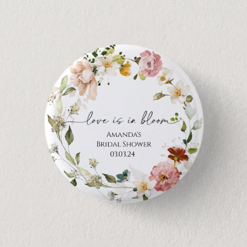 Wildflowers Love is in Bloom Button