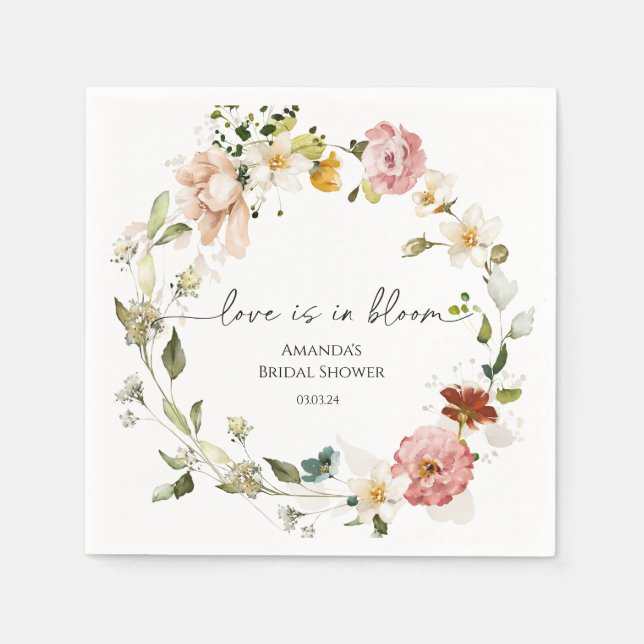 Wildflowers Love is in Bloom Napkins (Front)